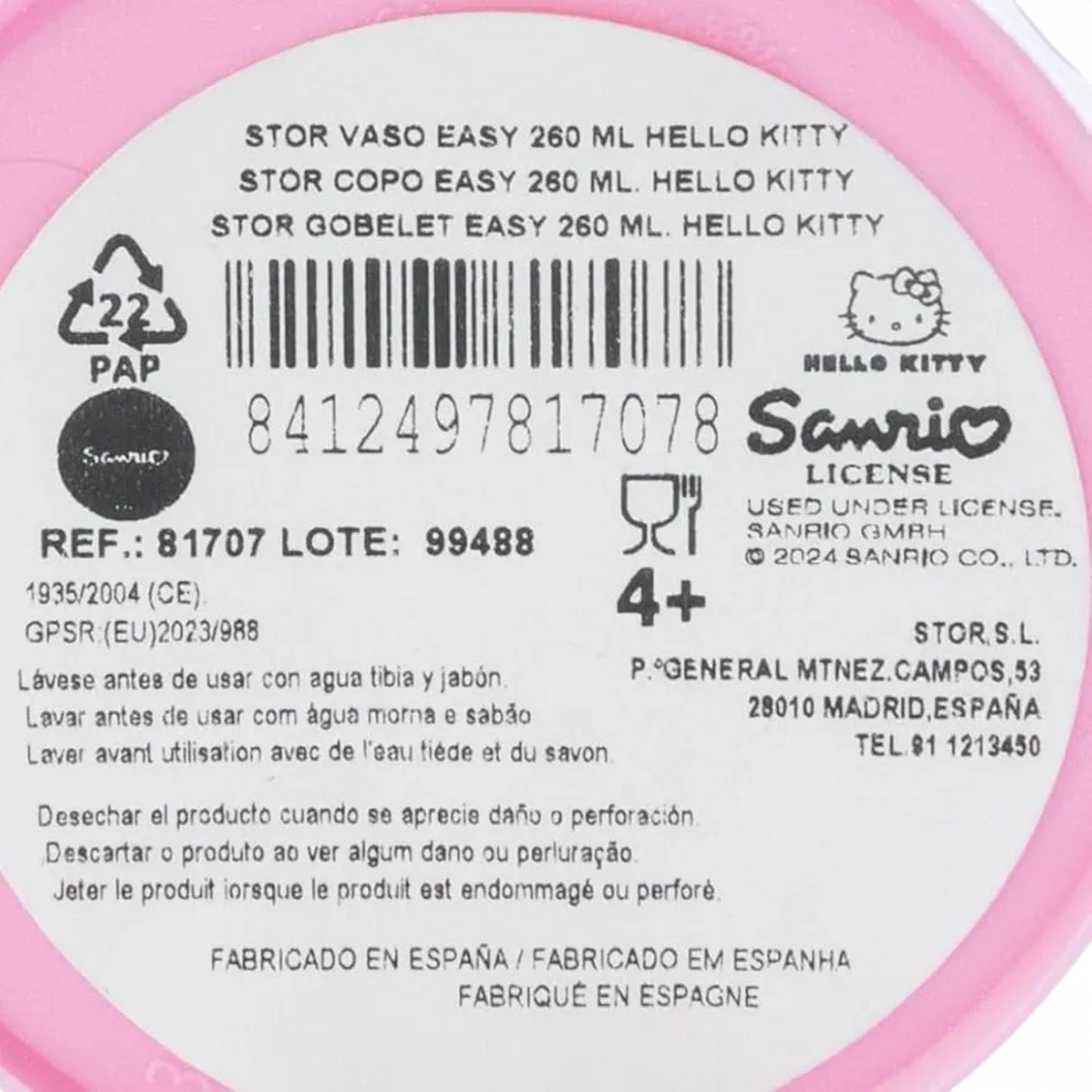 HELLO KITTY - Gobelet - Stor J'M T Créa