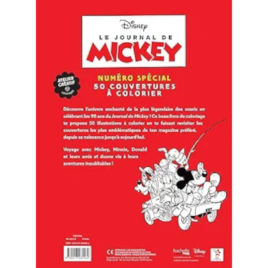 Livre de coloriages Disney - Le Journal de Mickey - 50 couvertures à colorier - Coloriages Art Thérapie - Hachette Heroes J'M T Créa