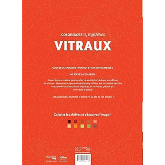 Livre de coloriages mystères Disney - Vitraux - Coloriages Art Thérapie - Hachette Heroes J'M T Créa