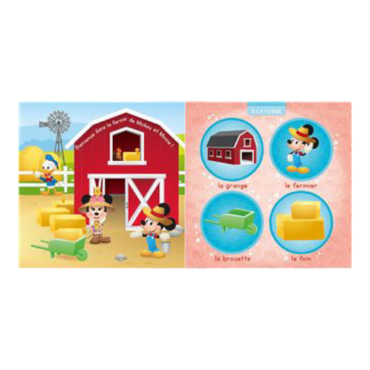 Livre puzzle - Mes Premiers Pas - À la ferme - Imagier Puzzle 4 pièces - Disney Baby - Hachette Jeunesse J'M T Créa