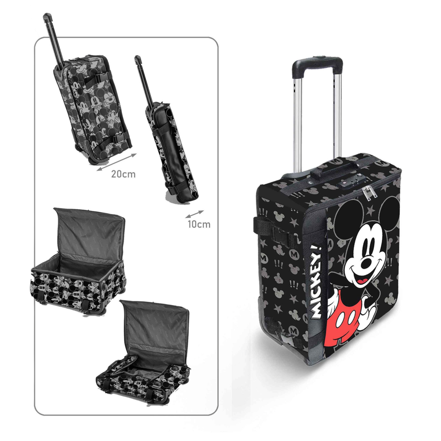 Valise cabine pliable - Mickey Mouse Surprise - Disney - Karactermania J'M T Créa