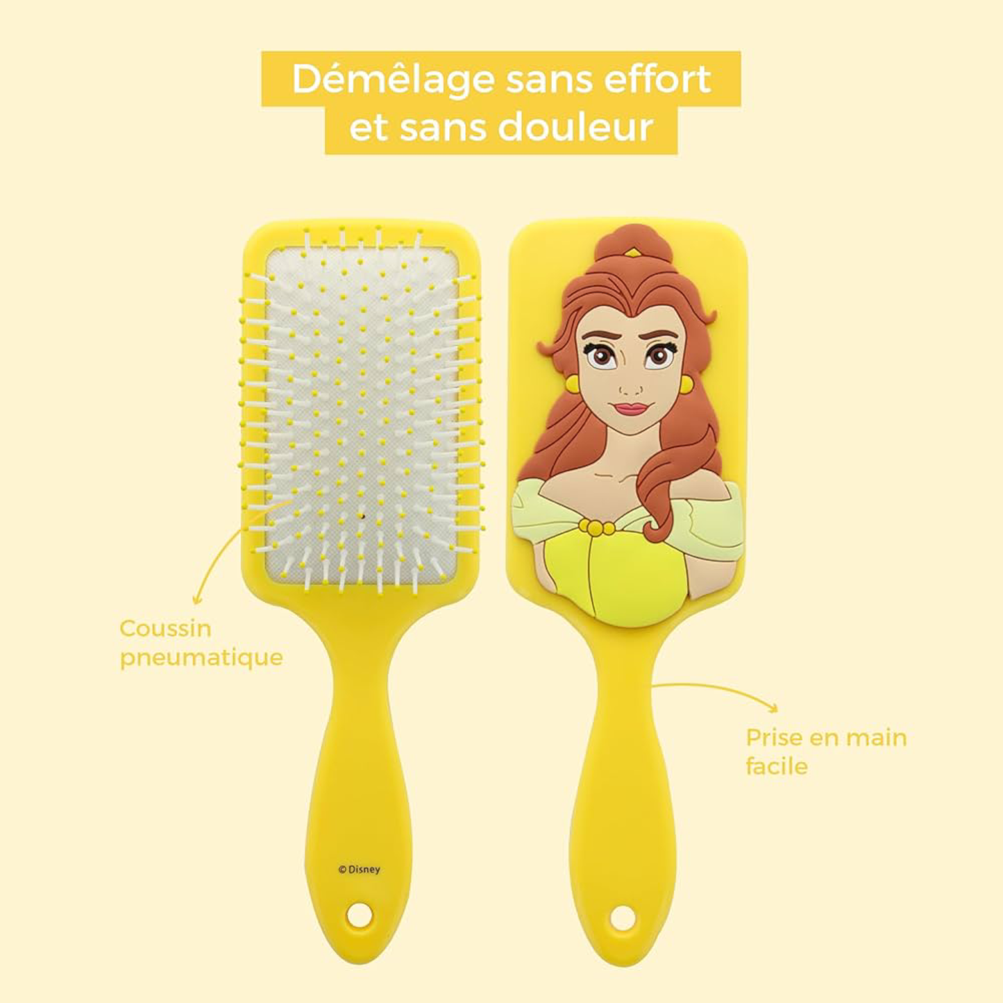 Brosse à cheveux 3D en silicone - Belle - Disney - ABC Hispania J'M T Créa