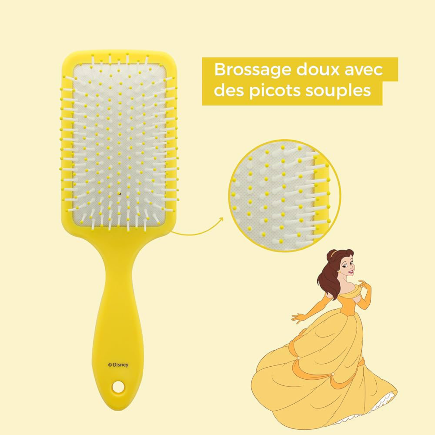 Brosse à cheveux 3D en silicone - Belle - Disney - ABC Hispania J'M T Créa