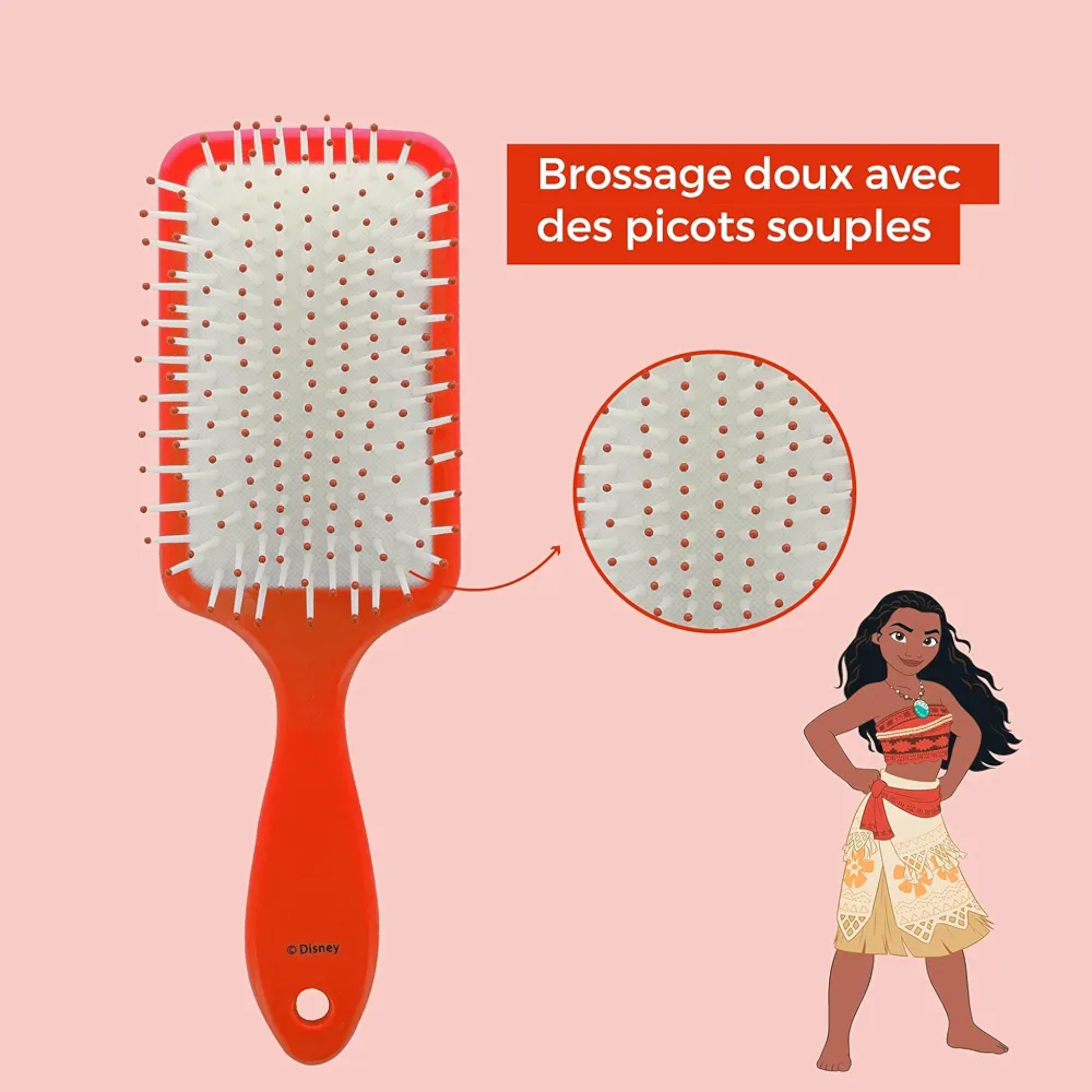 Brosse à cheveux 3D en silicone - Vaiana - Disney - ABC Hispania J'M T Créa