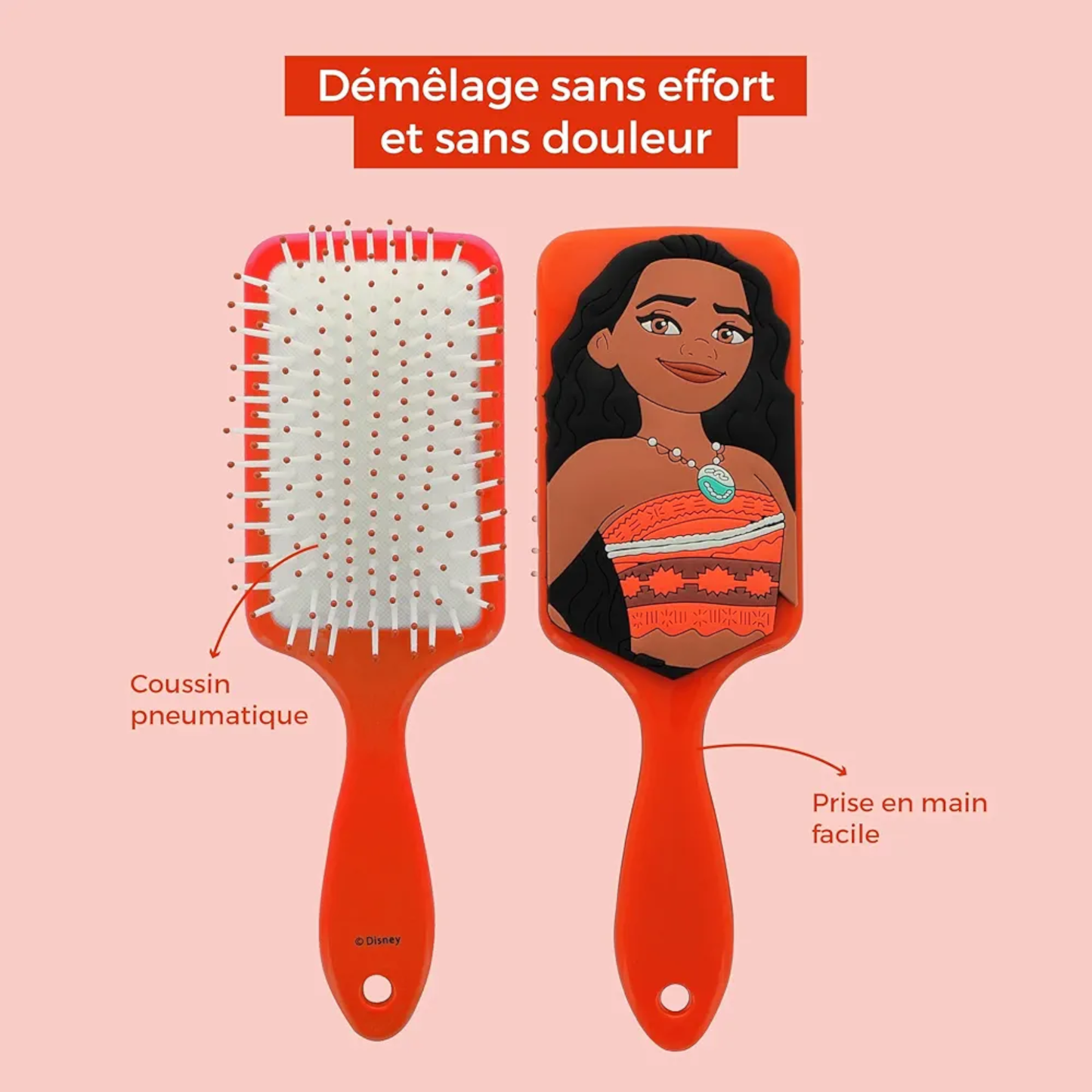 Brosse à cheveux 3D en silicone - Vaiana - Disney - ABC Hispania J'M T Créa