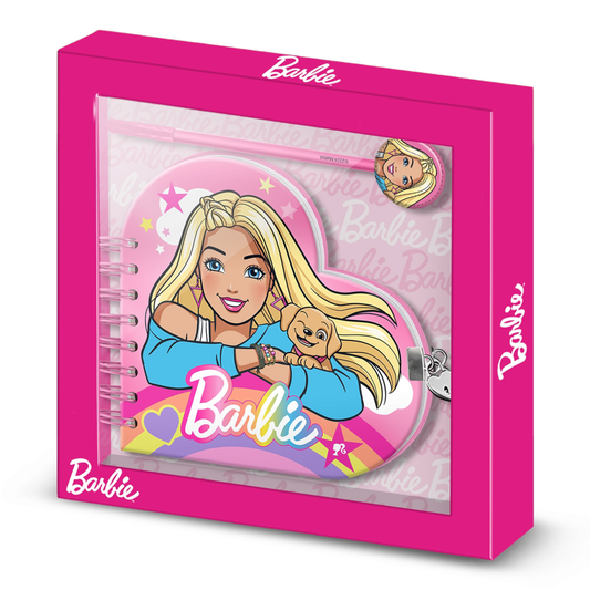 Coffret cadeau - Journal cœur + stylo - Barbie Rainbow - Karactermania J'M T Créa