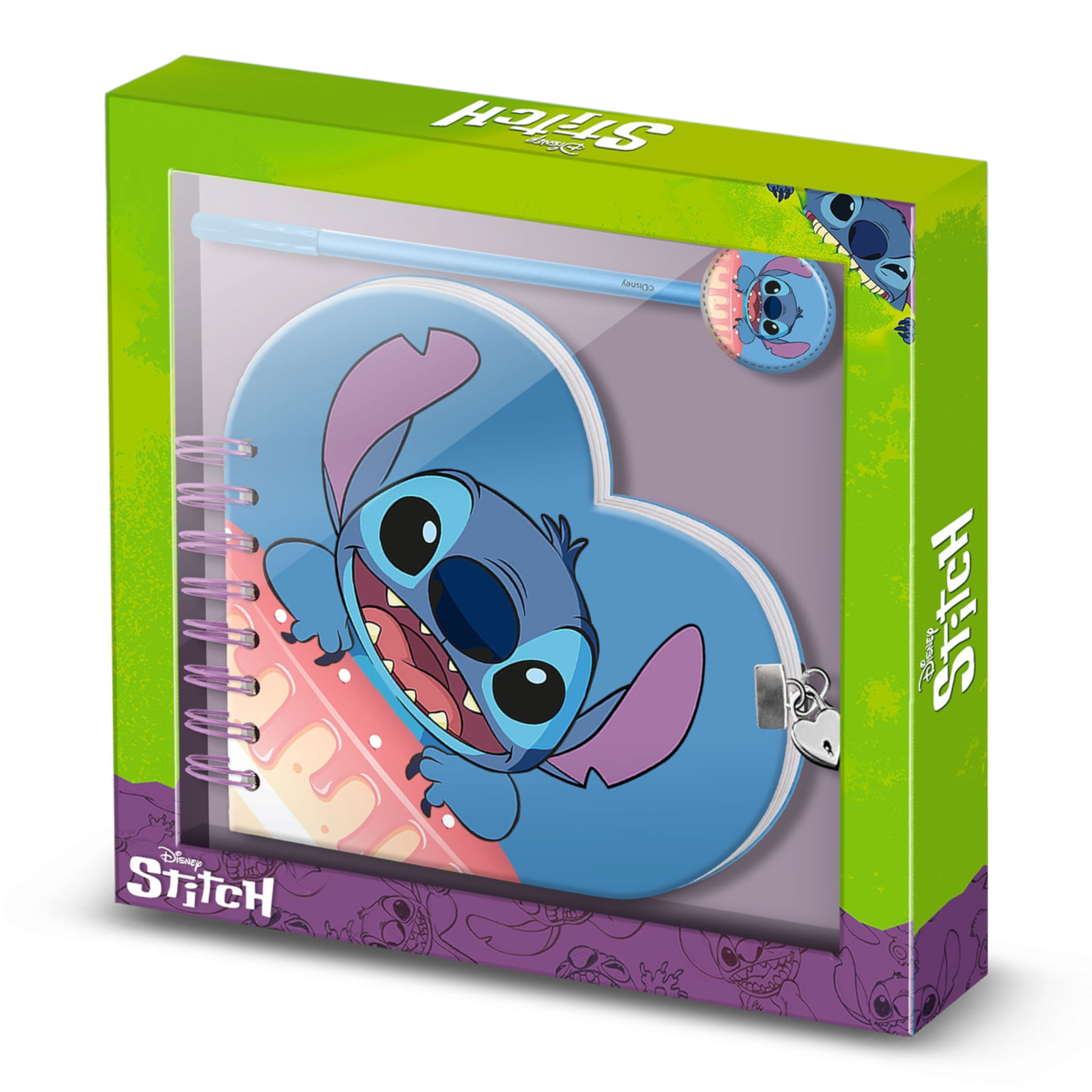 Coffret cadeau - Journal cœur + stylo - Stitch Cake - Disney - Karactermania J'M T Créa