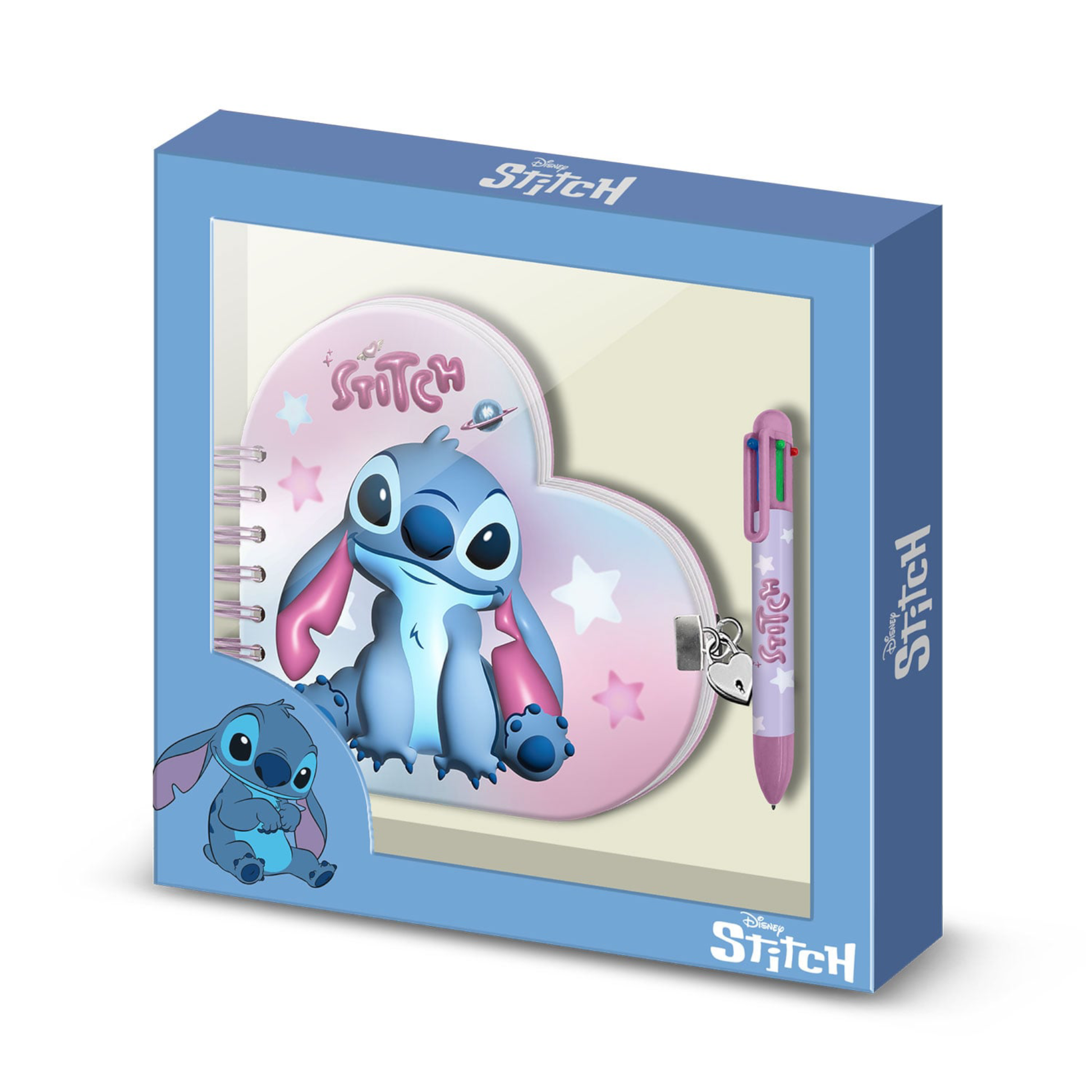 Coffret cadeau - Journal + stylo - Coeur Stitch - Disney - Karactermania J'M T Créa