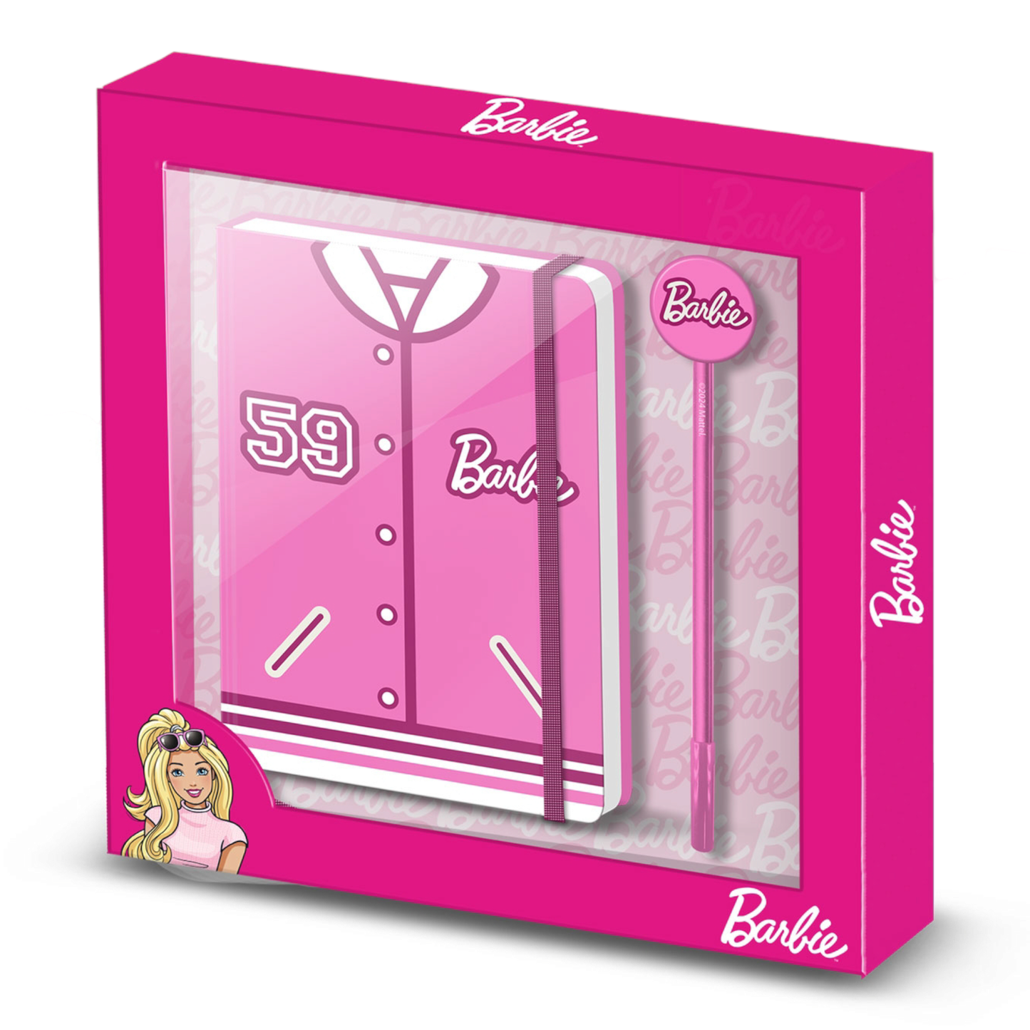 Coffret cadeau - Journal + stylo - Fashion Barbie Varsity - Karactermania J'M T Créa