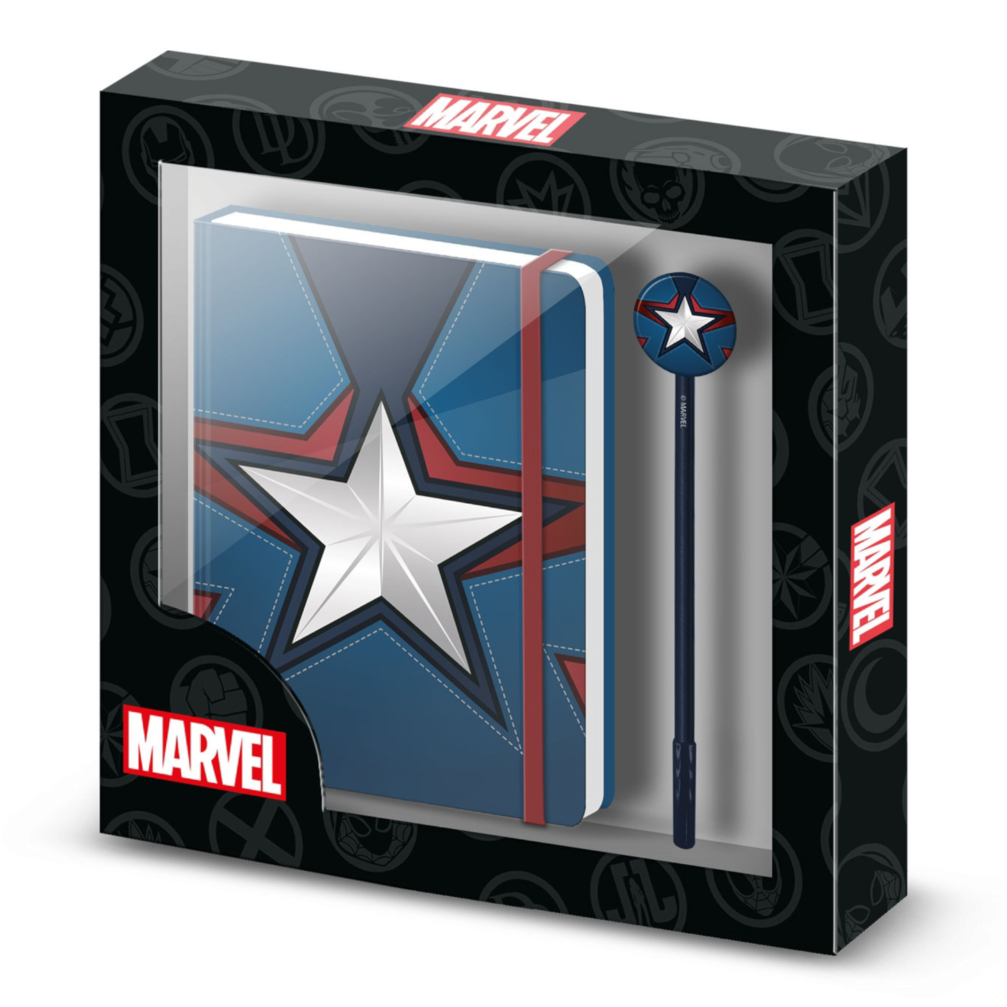 Coffret cadeau - Journal + stylo - Fashion Captain America Courage - Marvel - Karactermania J'M T Créa