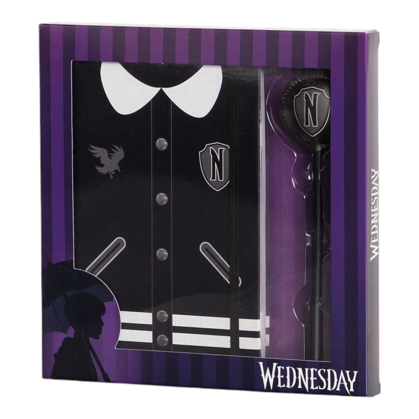 Coffret cadeau - Journal + stylo - Fashion Mercredi Varsity - Wednesday - Karactermania J'M T Créa