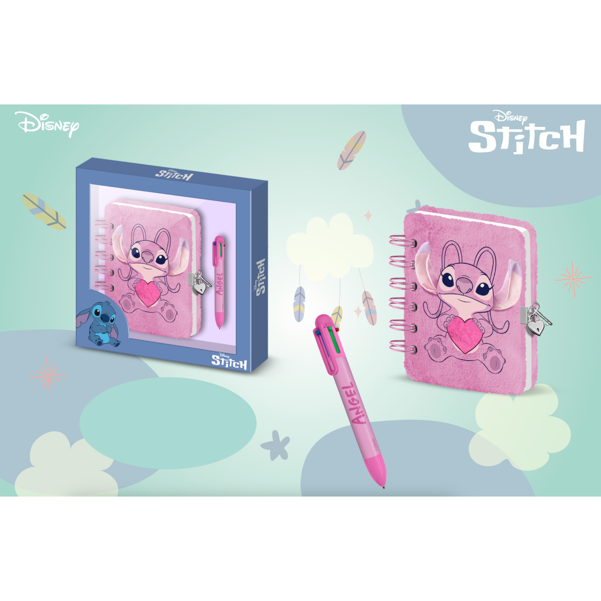 Coffret cadeau - Journal + stylo - Fourrure Angel Love - Lilo et Stitch - Karactermania J'M T Créa
