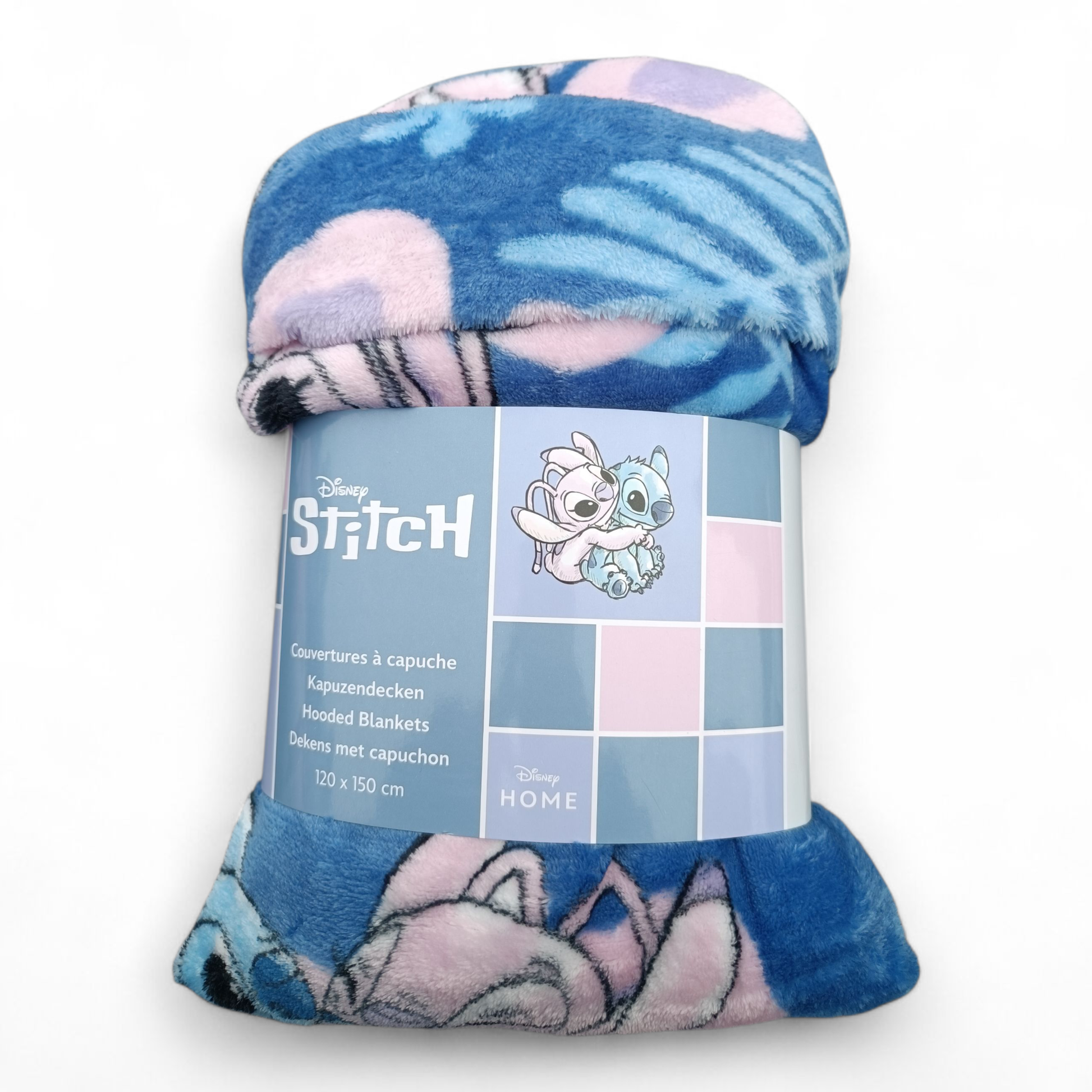 Couverture à capuche - 120x150 cm - Stitch et Angel Fleurs - Disney J'M T Crea