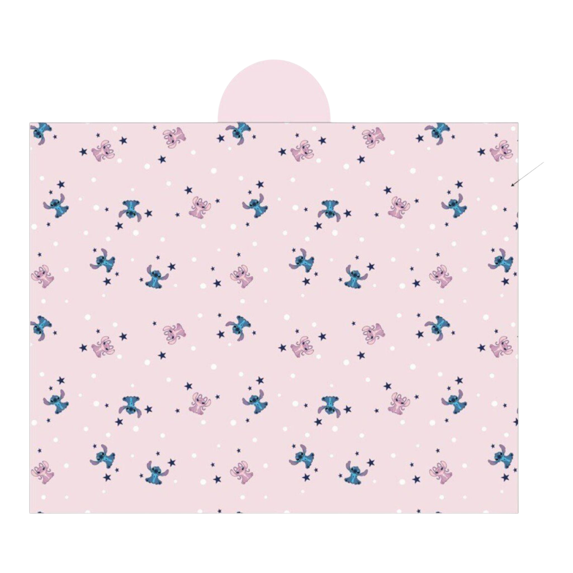 Couverture à capuche - 120x150 cm - Stitch et Angel Rose - Disney J'M T Crea