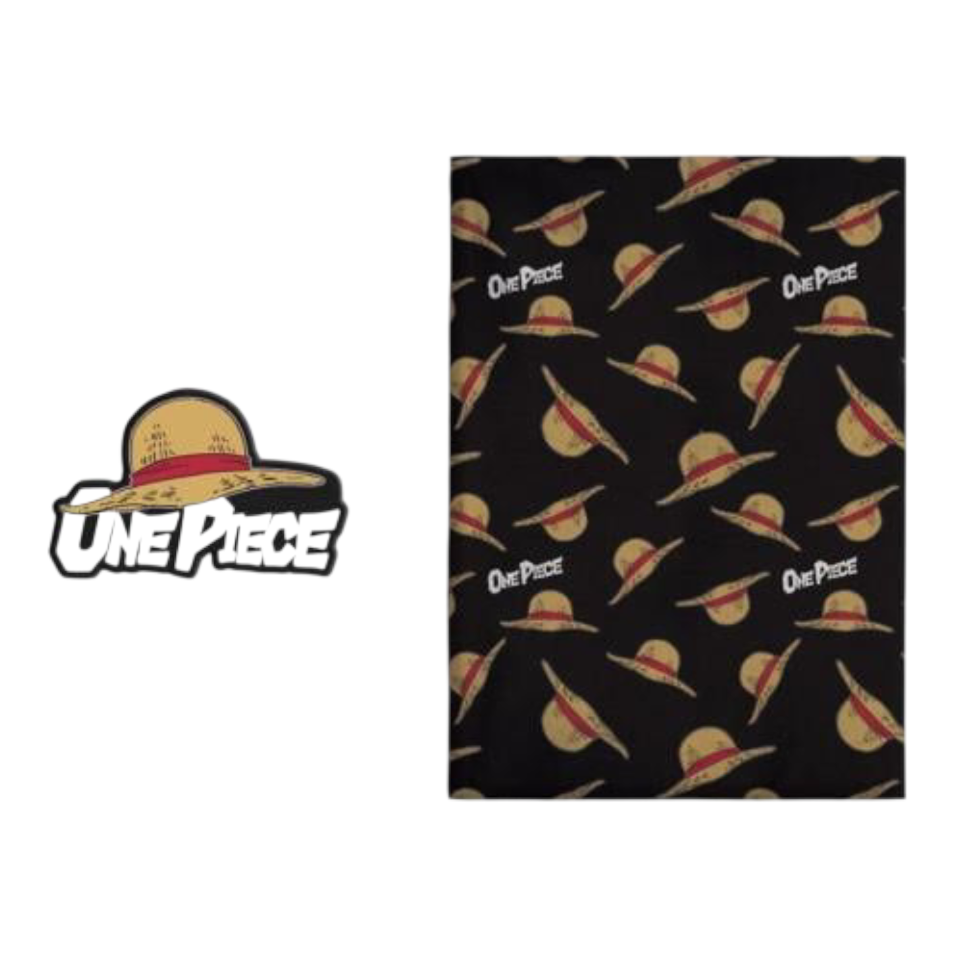 Couverture corail 100x140 cm + Coussin - Chapeau de paille - One Piece J'M T Crea