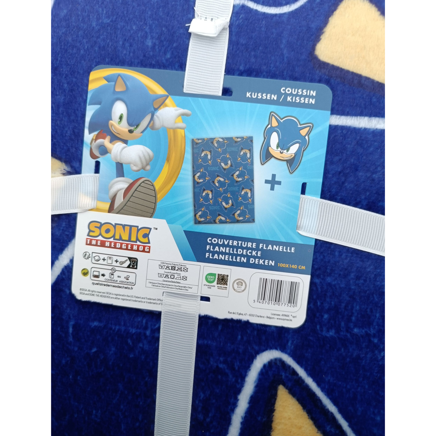 Couverture corail 100x140 cm + Coussin - Sonic J'M T Crea