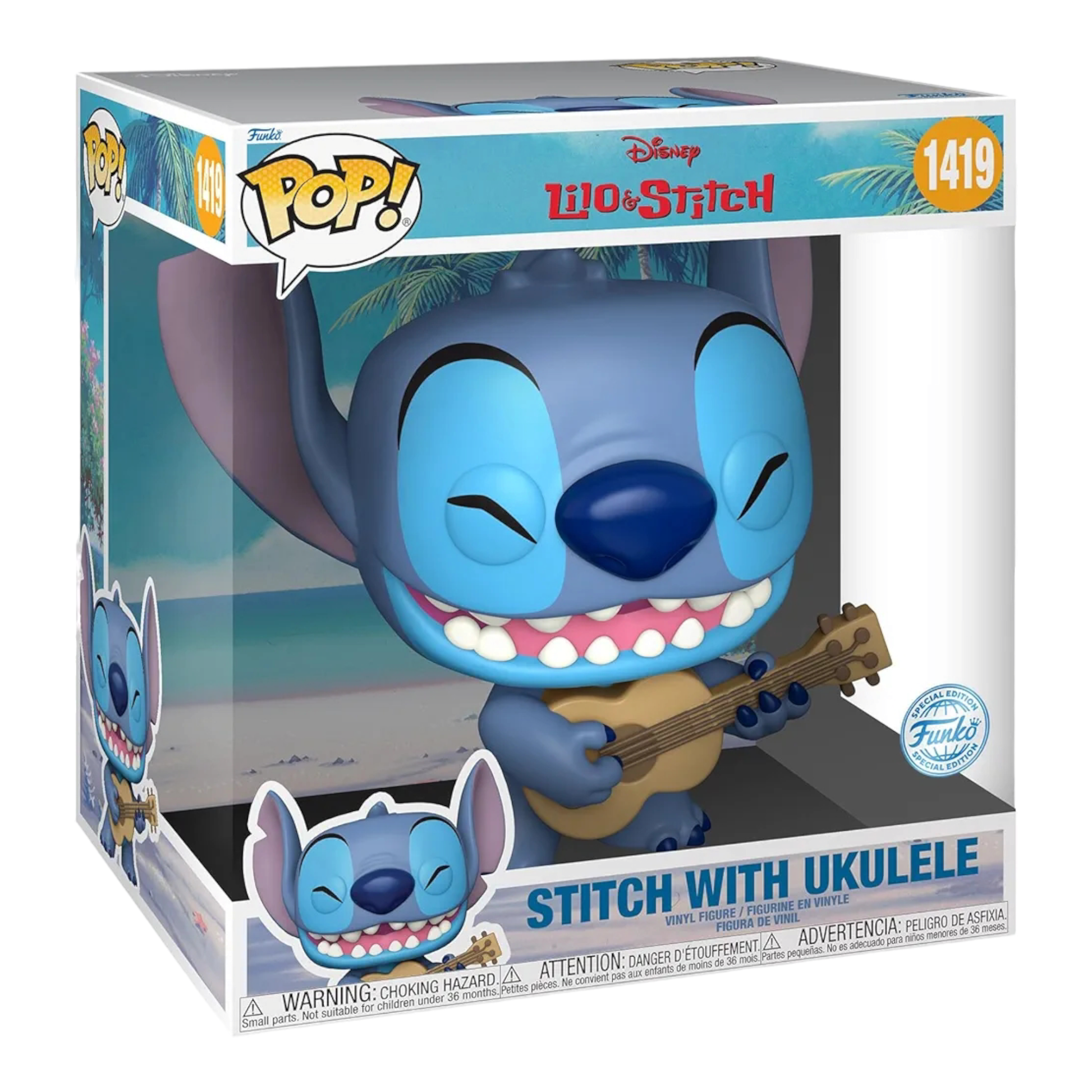 Funko Pop Jumbo Stitch Ukulele Disney 25 cm J'M T Créa