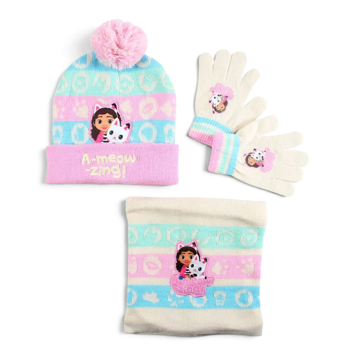 GABBY'S DOLLHOUSE - Bonnet, gants et snood Gabby's Dollhouse J'M T Créa