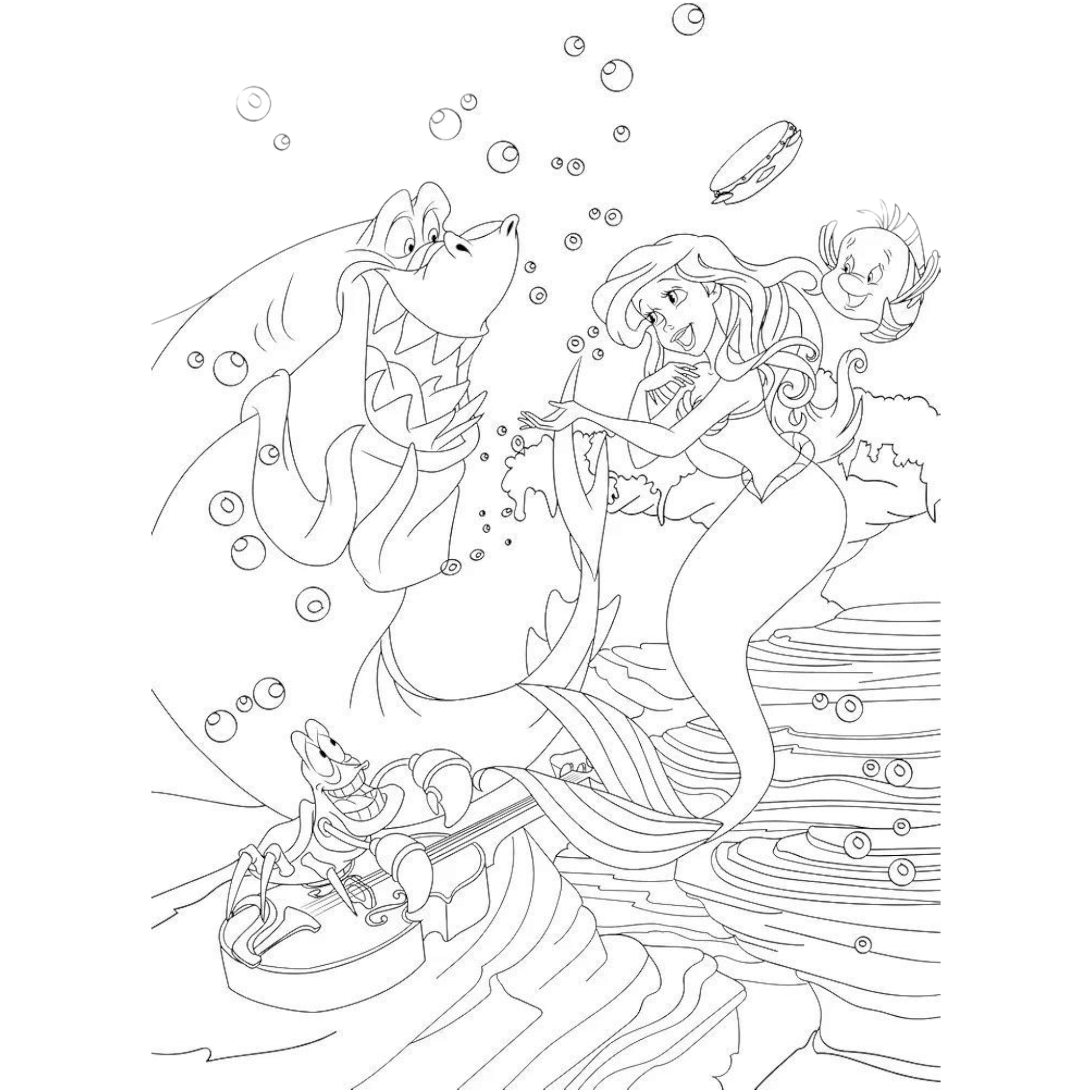 Grand bloc de coloriages Disney - La Petite Sirène - Coloriages Art Thérapie - Hachette Heroes J'M T Créa