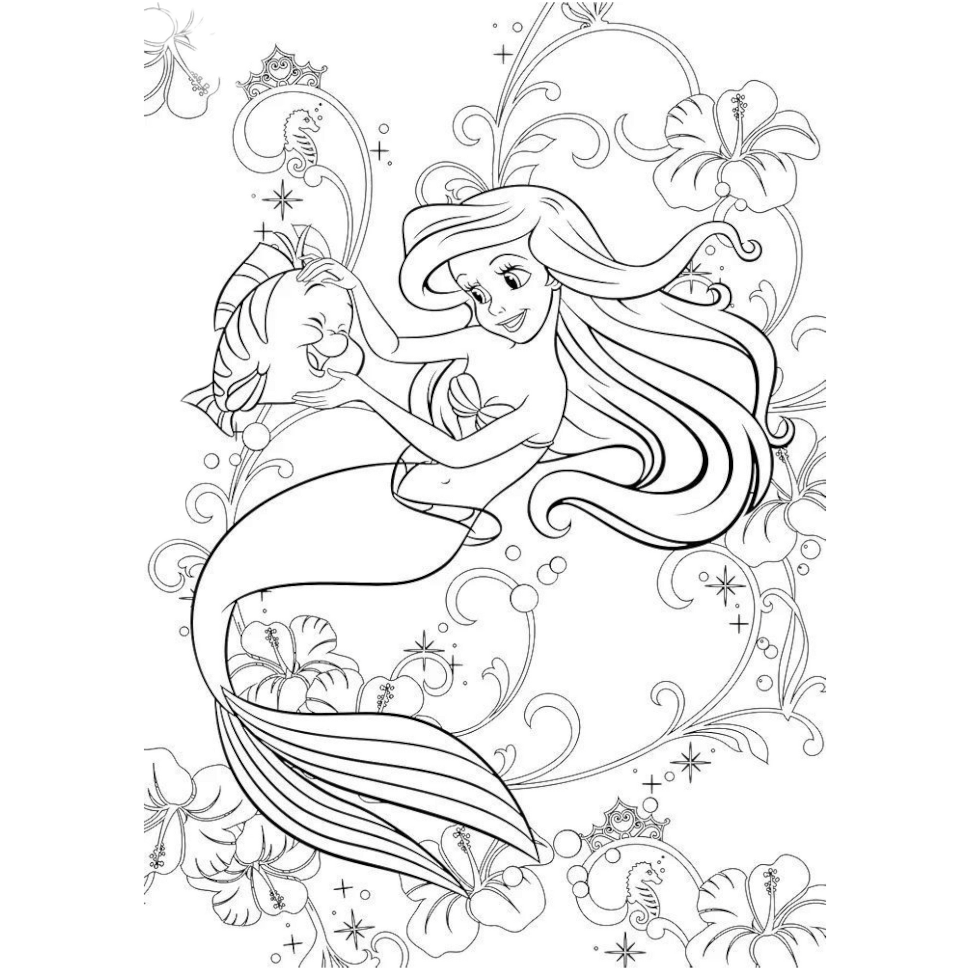 Grand bloc de coloriages Disney - La Petite Sirène - Coloriages Art Thérapie - Hachette Heroes J'M T Créa