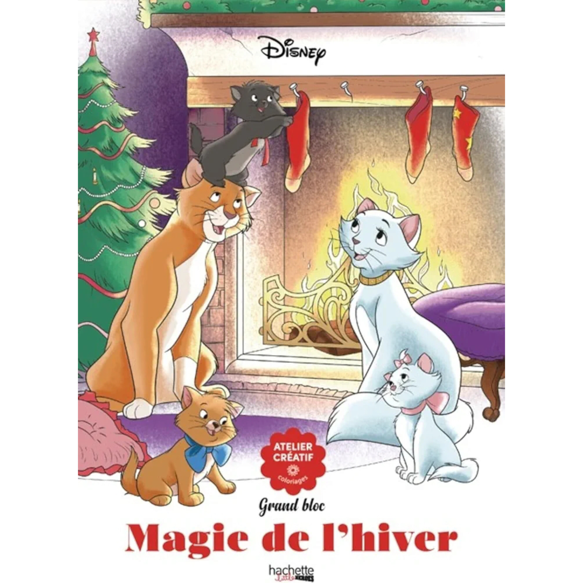 Grand bloc de coloriages Disney - Magie de l'hiver - Coloriages Art Thérapie - Hachette Heroes J'M T Créa