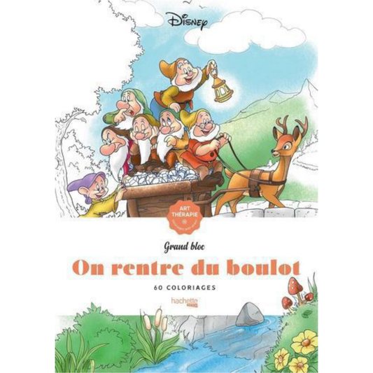 Grand bloc de coloriages Disney - On rentre du boulot - Coloriages Art Thérapie - Hachette Heroes J'M T Créa