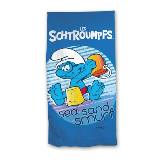 LES SCHTROUMPFS - Sea and Smurf - Serviette de plage - 70x140cm - AyMax J'M T Créa