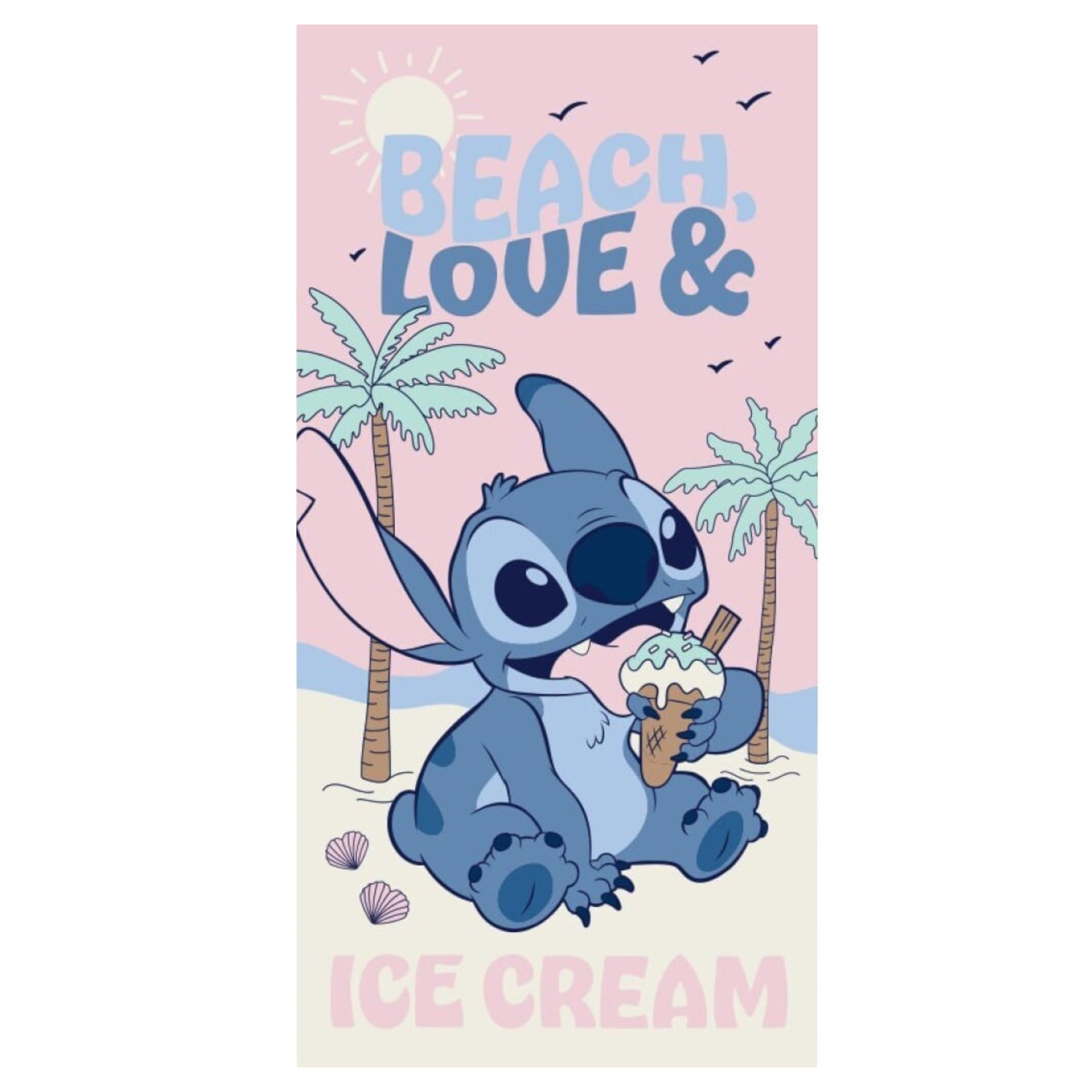 LILO & STITCH - Beach, Love & Ice Cream - Serviette de plage - 70x140cm - AyMax J'M T Créa
