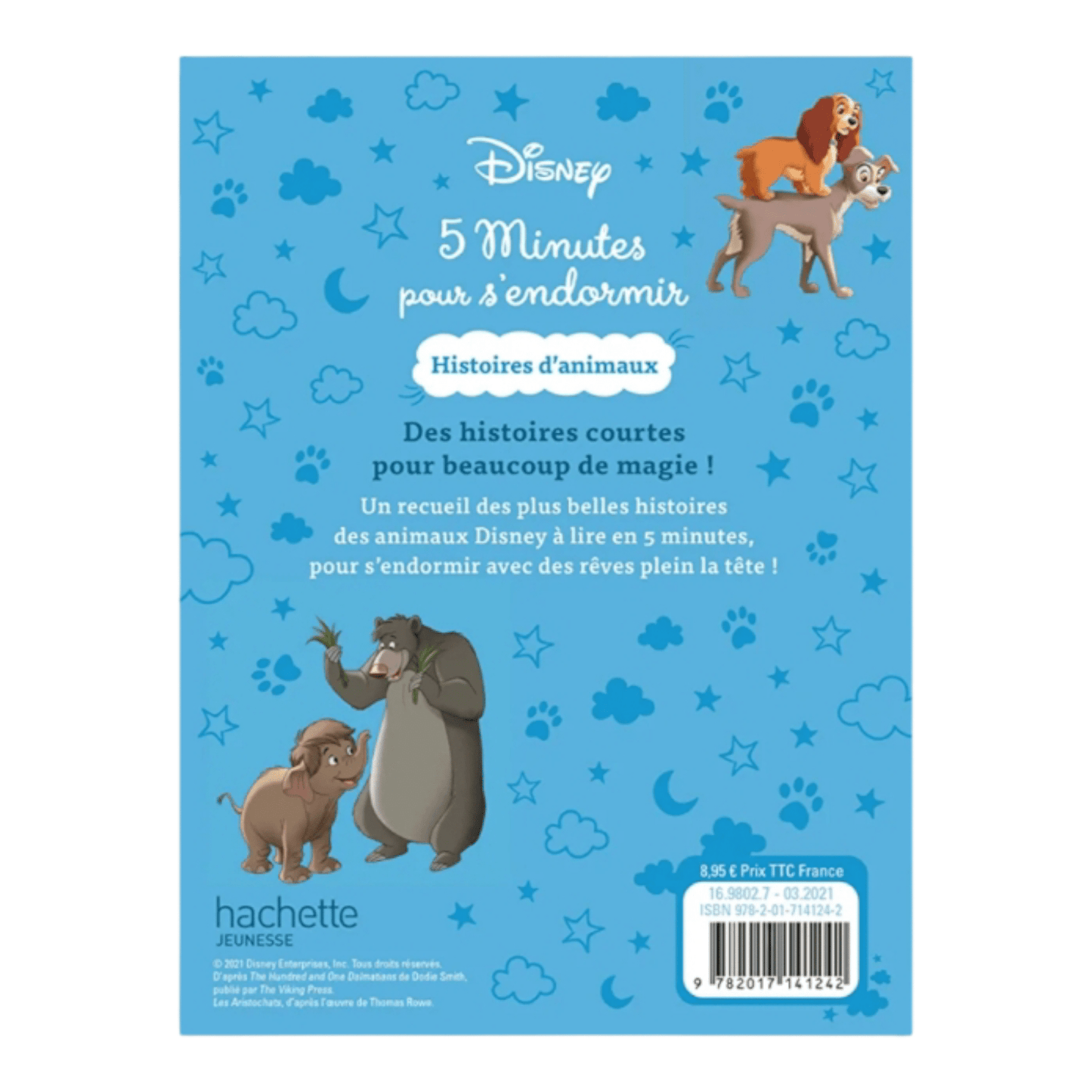 Livre - 5 minutes pour s'endormir - Histoires d'animaux - Disney - Hachette Jeunesse J'M T Créa