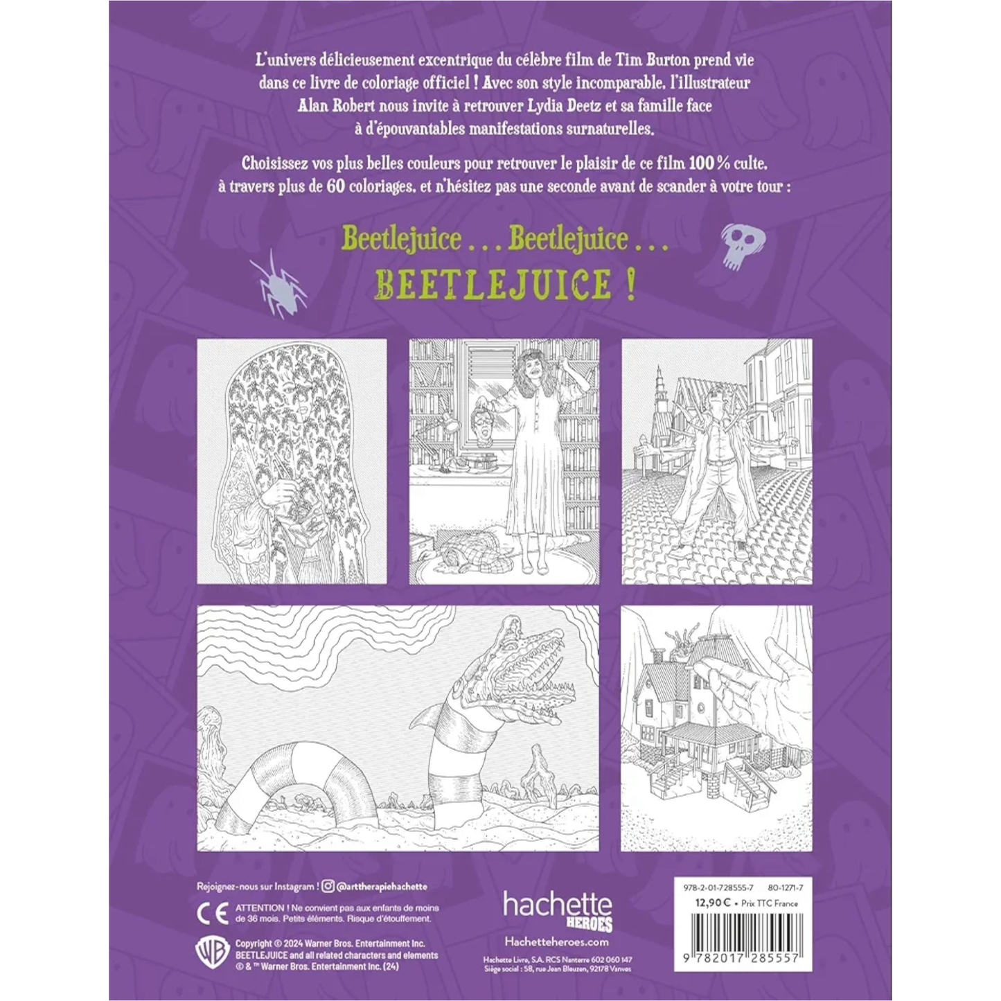 Livre de coloriages Beetlejuice - Coloriages Art Thérapie - Hachette Heroes J'M T Créa