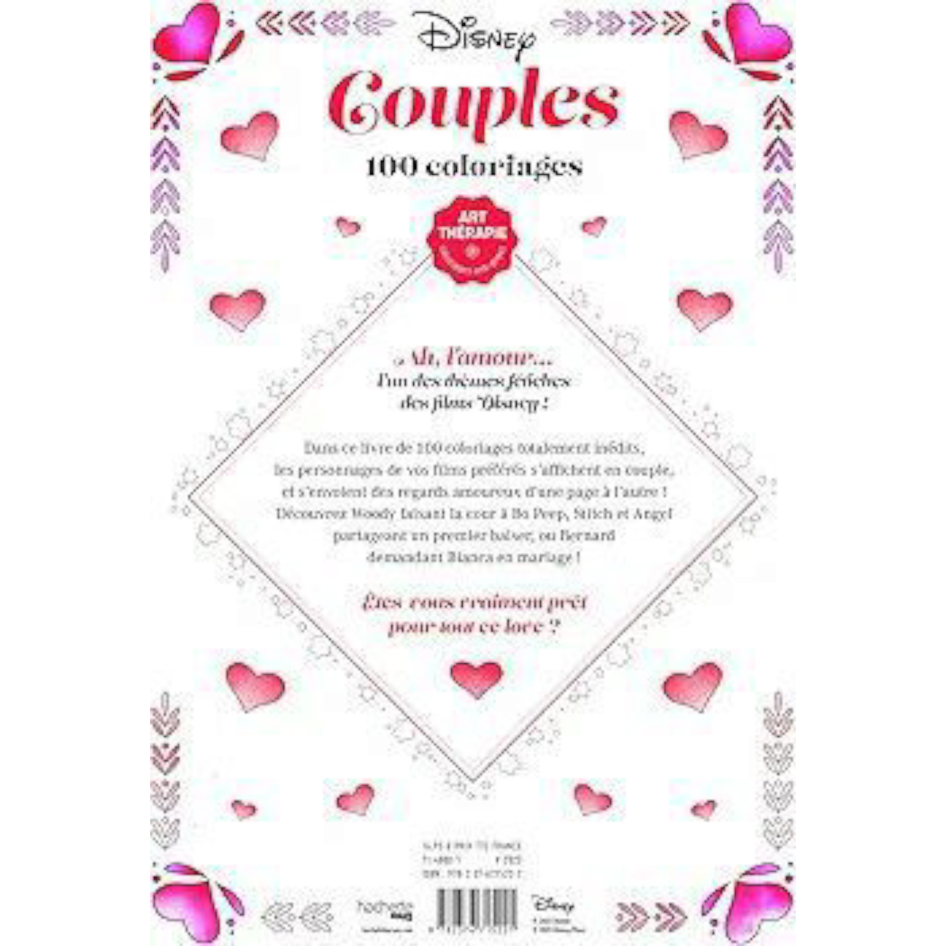 Livre de coloriages Disney - Couples - Coloriages Art Thérapie - Hachette Heroes J'M T Créa