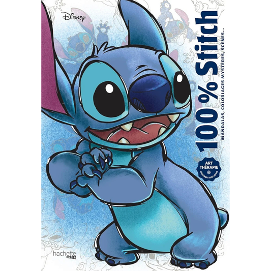 Livre de coloriages mystères Disney - 100% Stitch - Coloriages Art Thérapie - Hachette Heroes J'M T Créa