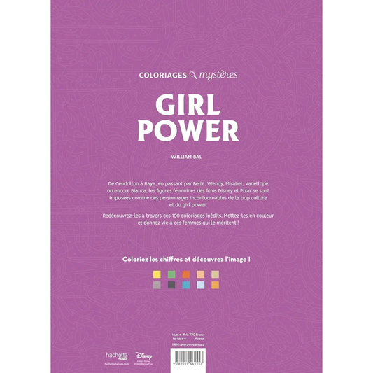 Livre de coloriages mystères Disney - Girl Power - Coloriages Art Thérapie - Hachette Heroes J'M T Créa