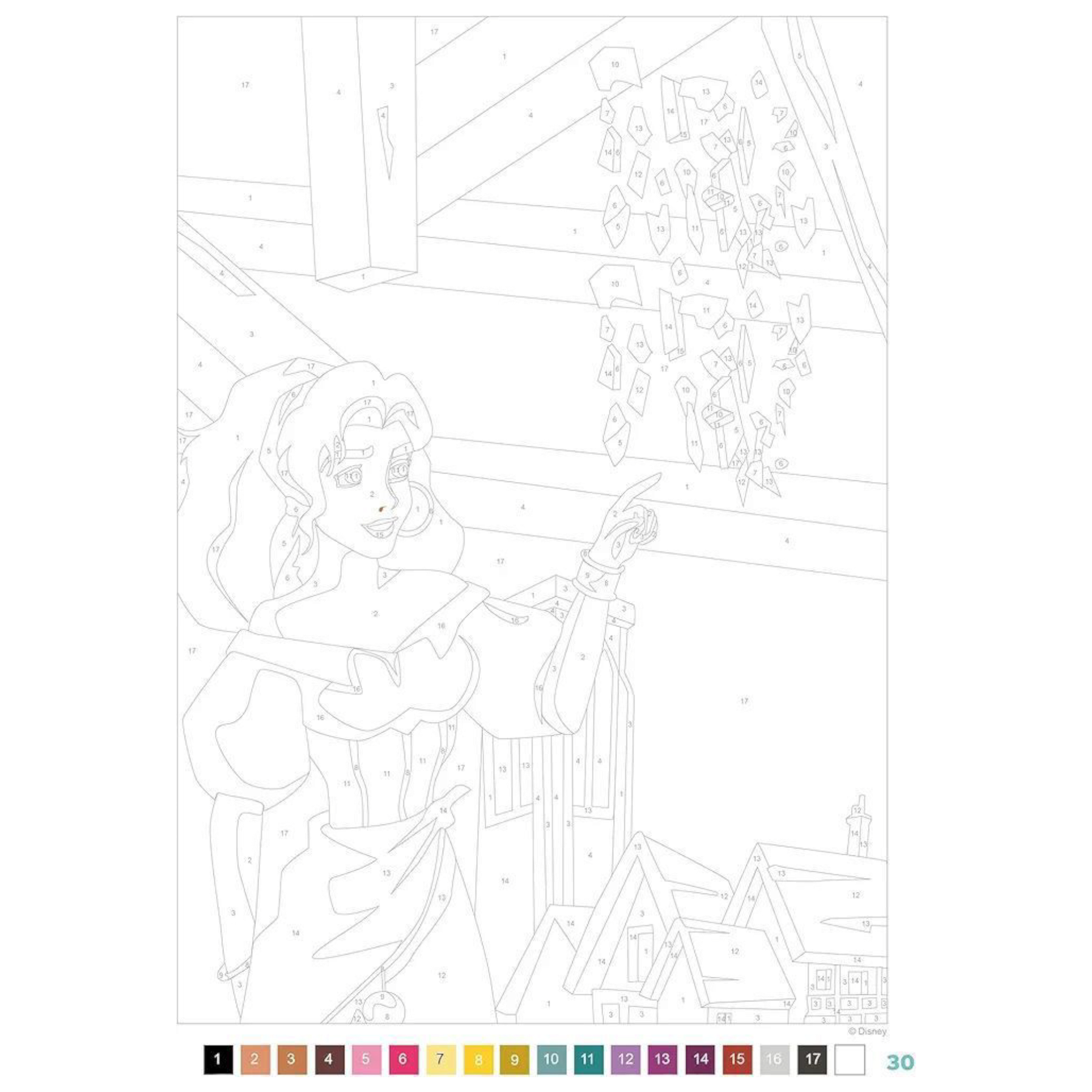 Livre de coloriages mystères Disney - Les grands classiques au numéro - Coloriages Art Thérapie - Hachette Heroes J'M T Créa