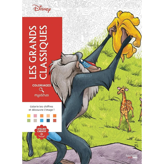 Livre de coloriages mystères Disney - Les grands classiques (Tome 1) - Coloriages Art Thérapie - Hachette Heroes J'M T Créa