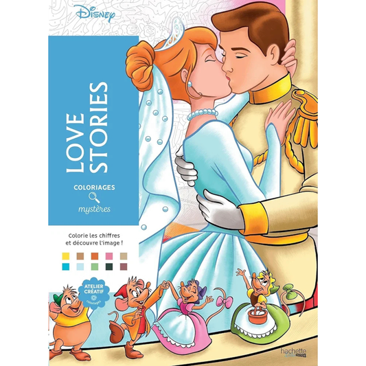Livre de coloriages mystères Disney - Love Story - Coloriages Art Thérapie - Hachette Heroes J'M T Créa