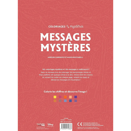 Livre de coloriages mystères Disney - Messages mystères - Coloriages Art Thérapie - Hachette Heroes J'M T Créa
