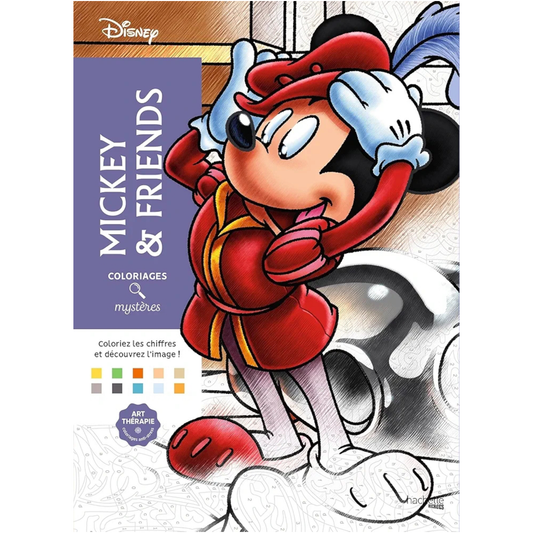 Livre de coloriages mystères Disney - Mickey & Friends - Coloriages Art Thérapie - Hachette Heroes J'M T Créa