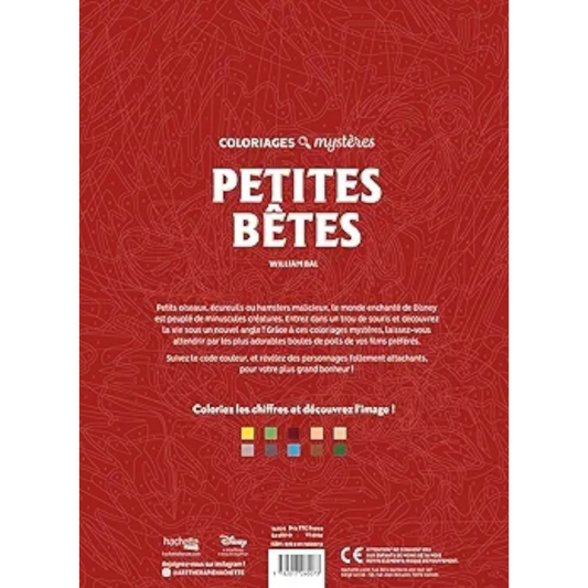 Livre de coloriages mystères Disney - Petites Bêtes - Coloriages Art Thérapie - Hachette Heroes J'M T Créa