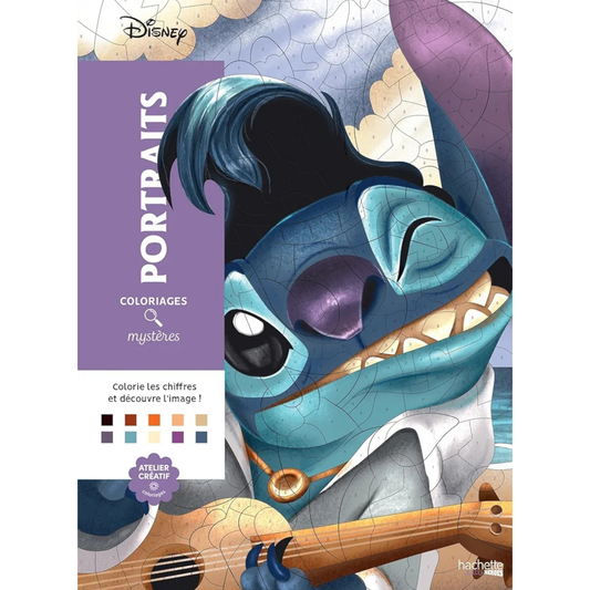 Livre de coloriages mystères Disney - Portraits - Trompe l’œil - Coloriages Art Thérapie - Hachette Heroes J'M T Créa