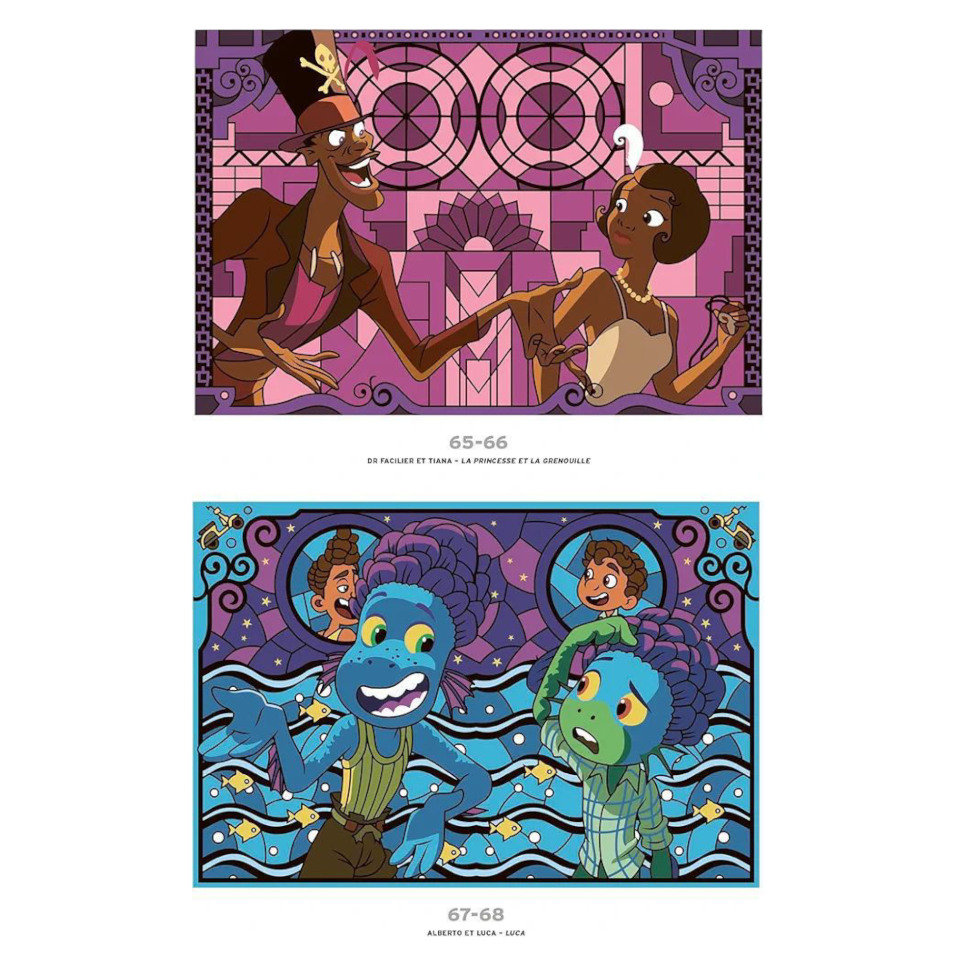 Livre de coloriages mystères Disney - Vitraux Tome 2 - Coloriages Art Thérapie - Hachette Heroes J'M T Crea