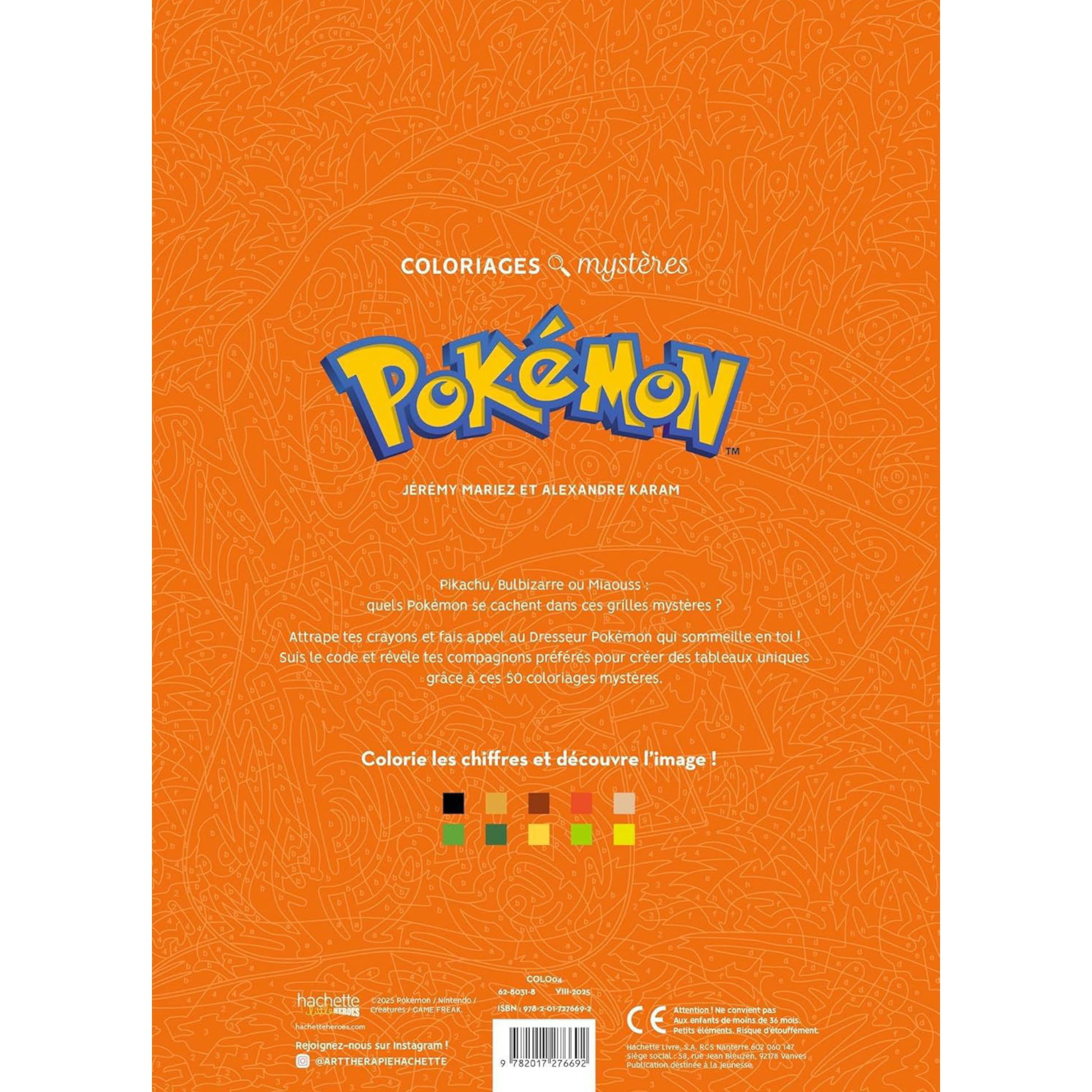 Livre de coloriages mystères - Pokémon - Coloriages Art Thérapie - Hachette Heroes J'M T Crea
