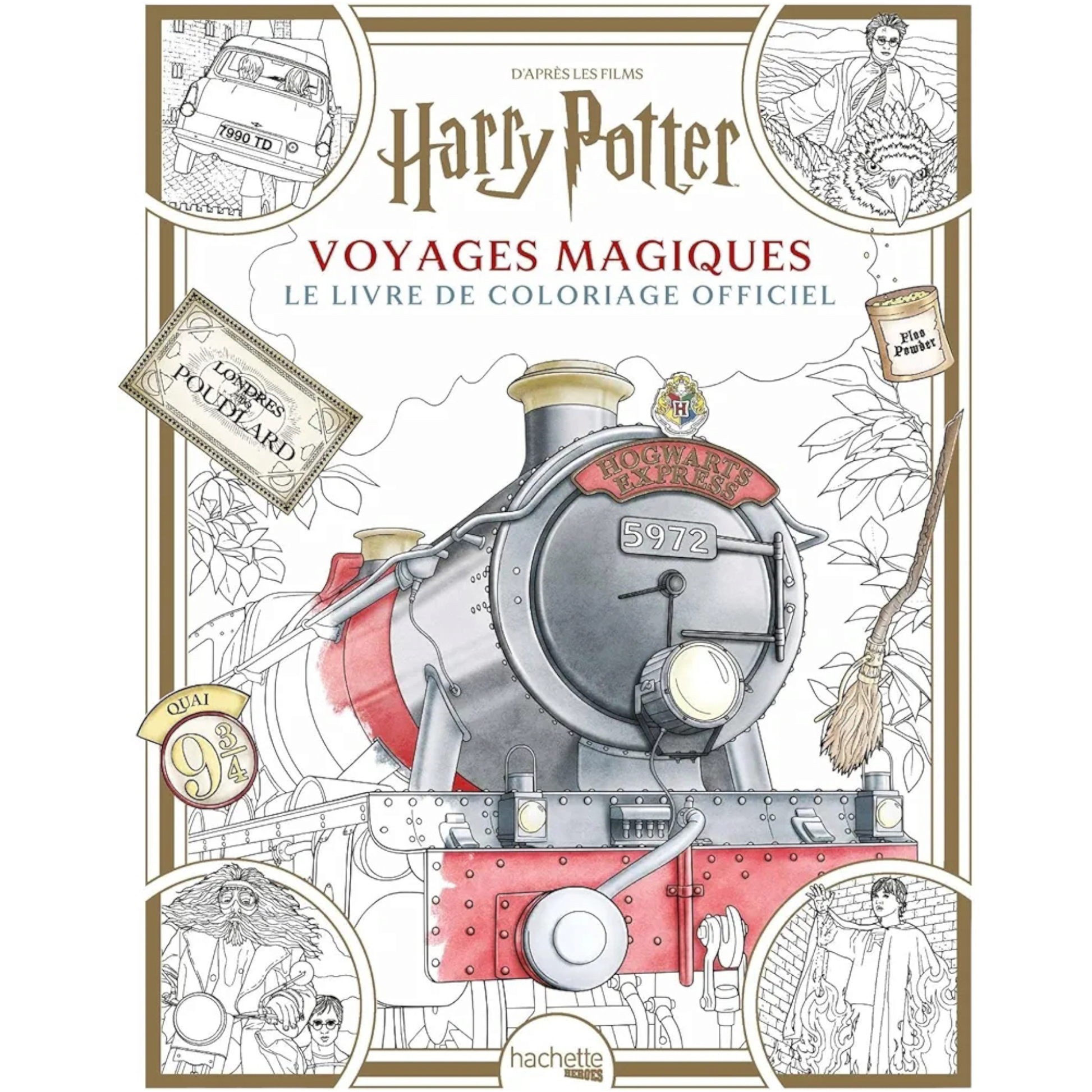 Livre de coloriages officiel Harry Potter - Voyages Magiques - Coloriages Art Thérapie - Hachette Heroes J'M T Créa