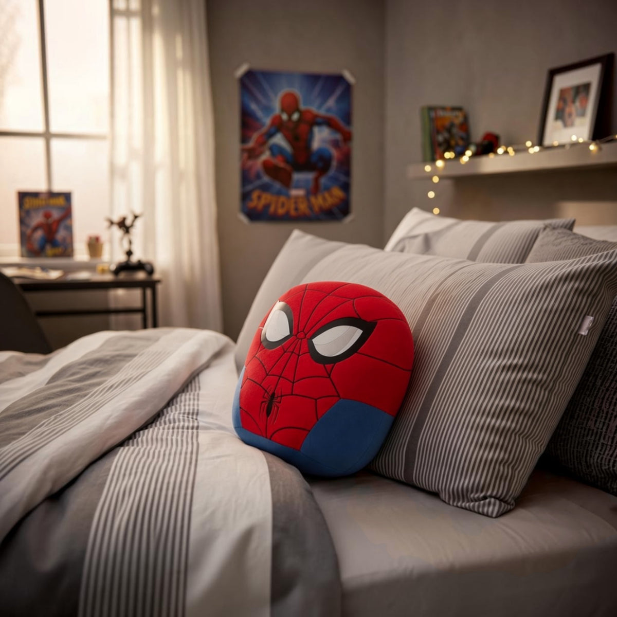 MARVEL - Coussin Spiderman - Peluche Squish 20cm - TY J'M T Créa