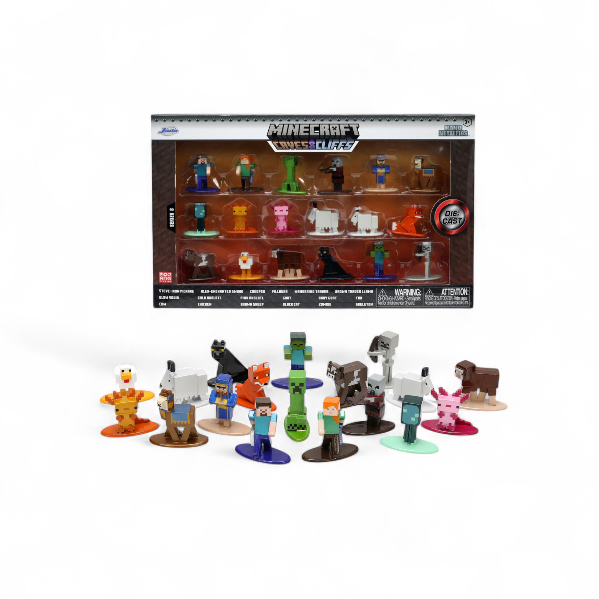 MINECRAFT - Multi Pack de Nano Figurines 4cm - 18pcs - Wave 8 - Jada Toys J'M T Créa