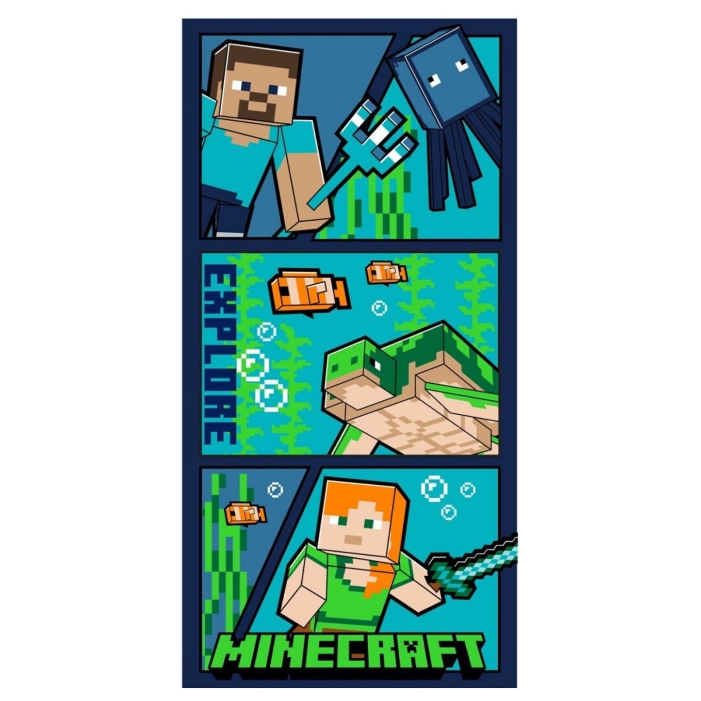 MINECRAFT - Serviette de plage - Explore - 70x140 cm - AyMax J'M T Créa