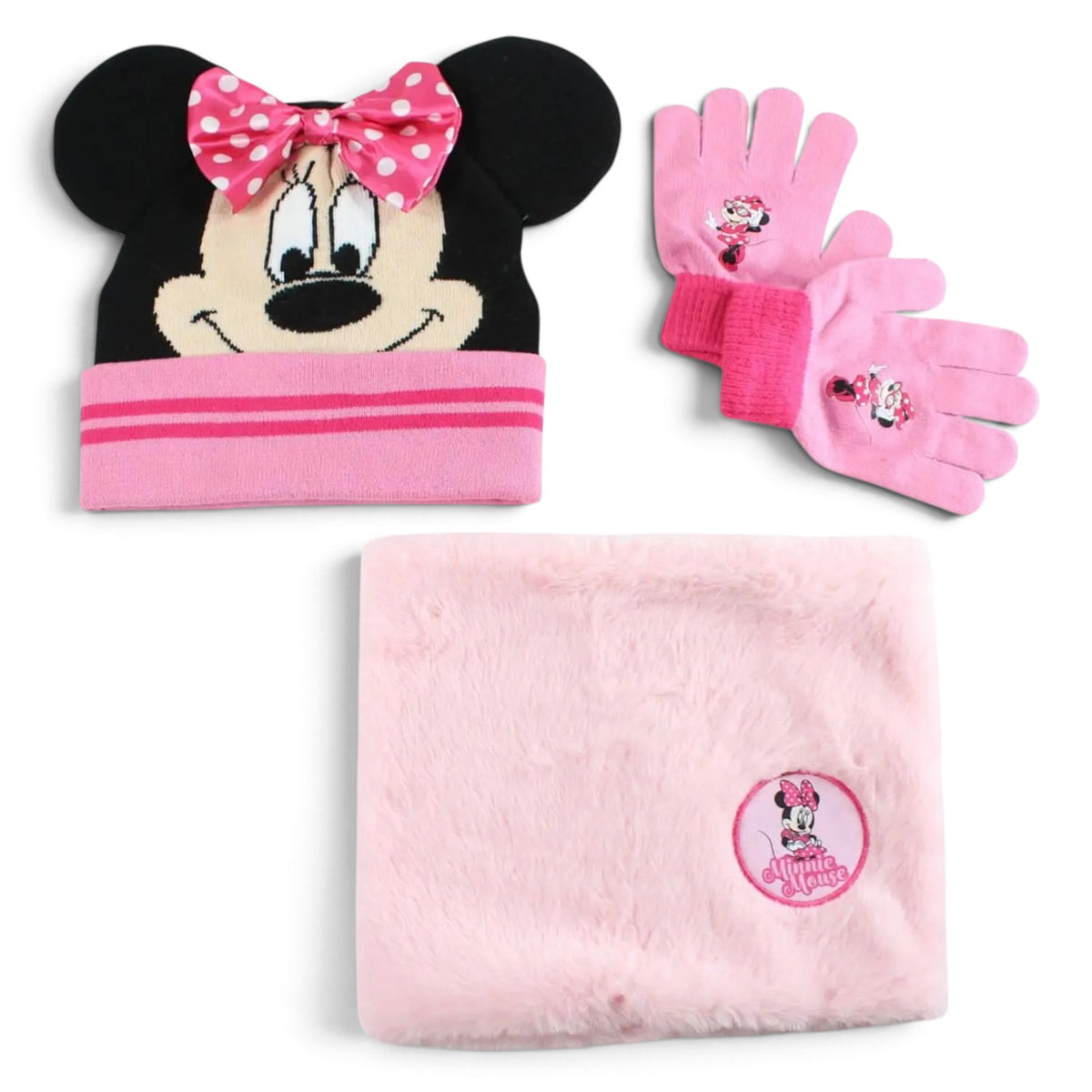 MINNIE MOUSE - Bonnet, gants et snood Minnie Mouse Disney J'M T Créa