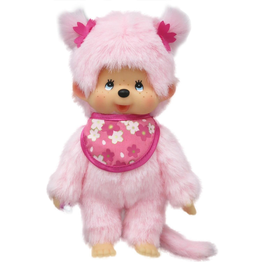 MONCHHICHI - Sakura - Peluche 20cm - Bandai Red J'M T Créa