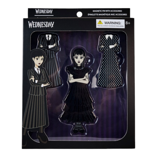 Pin's magnétique avec accessoires - Peper Doll Pin Wednesday Addams - Wednesday - Loungefly J'M T Créa