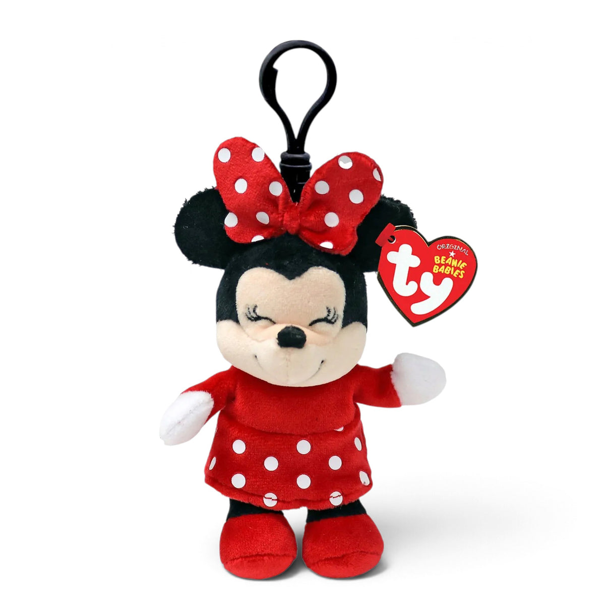 MICKEY & MINNIE - Porte-clés Minnie - Peluche clip 9cm - TY
